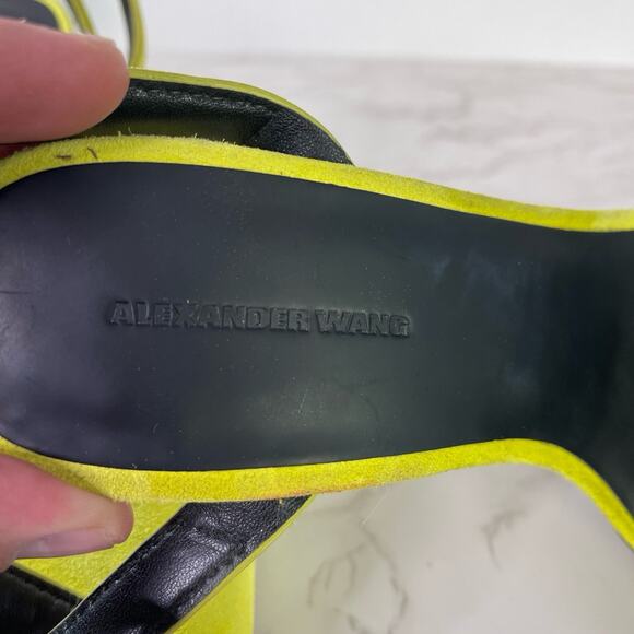 Alexander Wang Lovisa Suede Ankle Wrap Pump in Citrine 38.5 - Picture 11 of 12